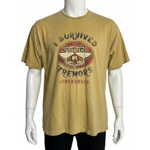 Raging River Tee Shirt XL Yellow I Survived Tremors Short Sleeve Crew Cotton